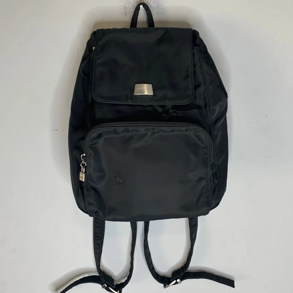 Vintage Perlina nylon black mini backpack